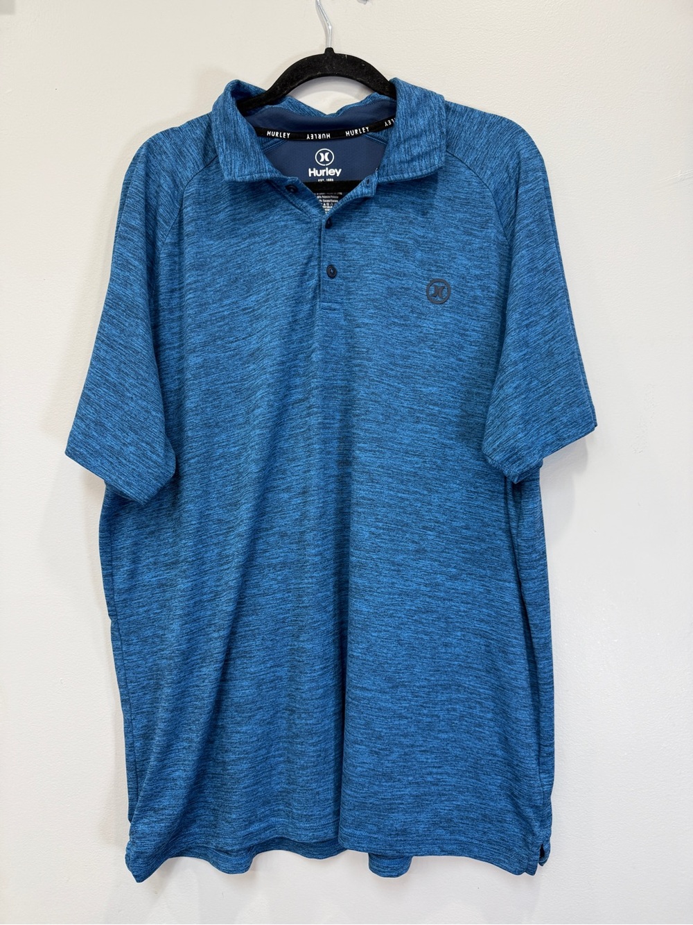 Hurley Men's Heathered Blue Polo Shirt